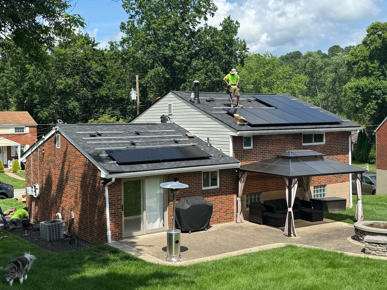 Lifestyle Solar installation crew working on a residential rooftop solar system